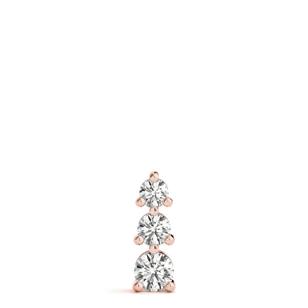 14K Rose Gold 1 CT Diamond Three-Stone Pendant