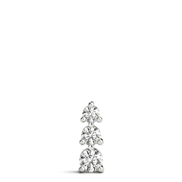 14K White Gold 1 CT Diamond Three-Stone Pendant