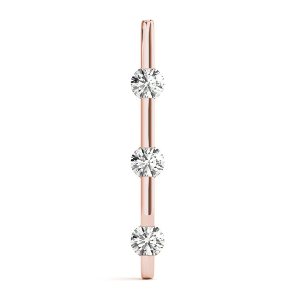 14K Rose Gold 1 ct Diamond 3-Stone Pendant