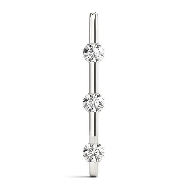14K White Gold 3-Stone Diamond Pendant