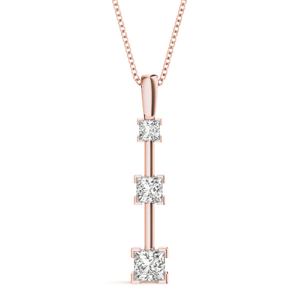 18K Rose Gold 1.33ctw Square Diamond Pendant