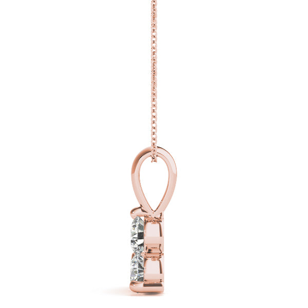 14K Rose Gold 1 CT Diamond 3-Stone Pendant