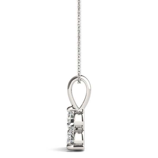 Round Diamond 3-Stone Pendant Necklace