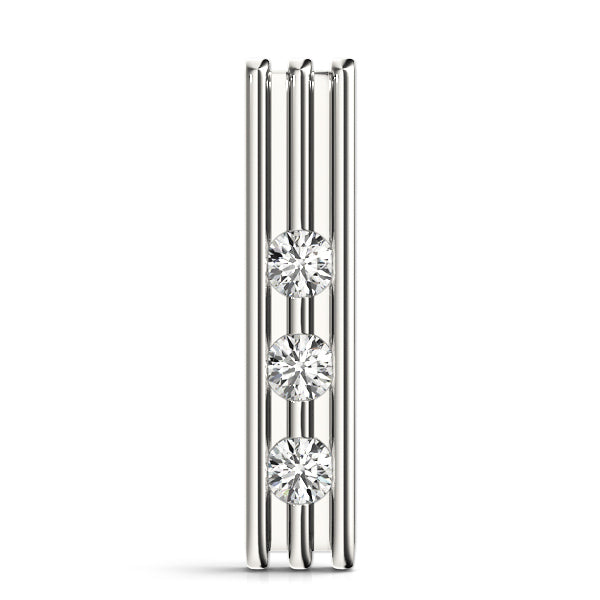 Platinum 1/2 CT Three-Stone Diamond Pendant Necklace