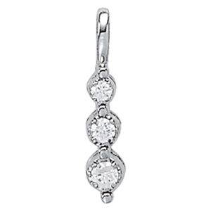 0.50 CT Round Diamond Three-Stone Pendant