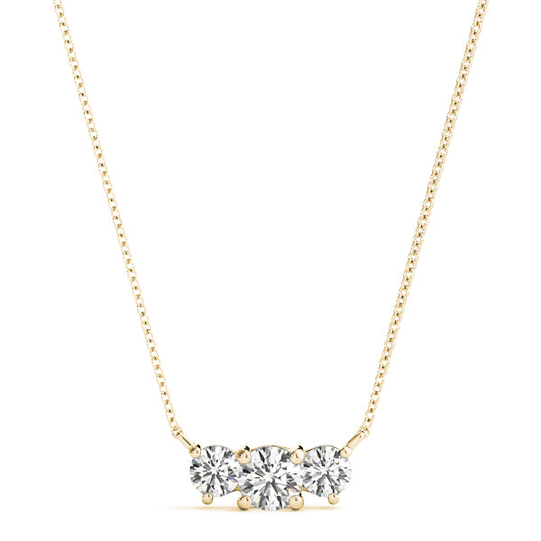 18K Yellow Gold 7/8 ct Diamond Three-Stone Pendant