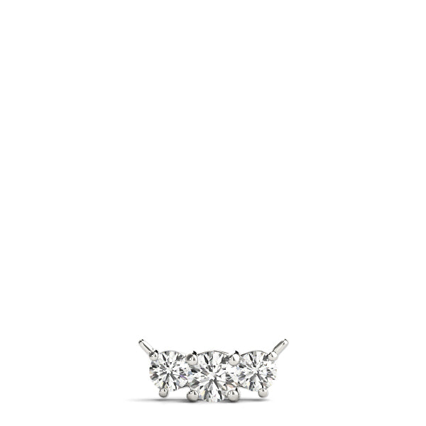 14K White Gold Round Diamond Three-Stone Pendant