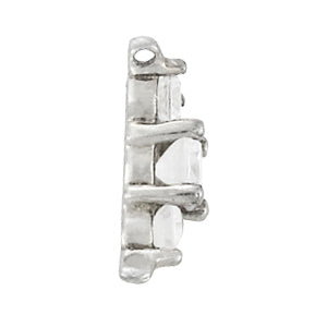 14K White Gold Round Diamond Three-Stone Pendant