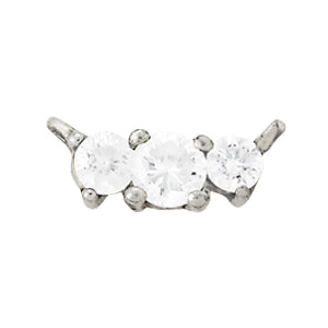 14K White Gold Round Diamond Three-Stone Pendant