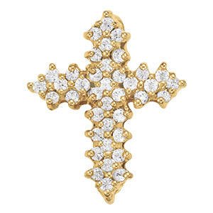 18K White Gold Diamond Cross Pendant