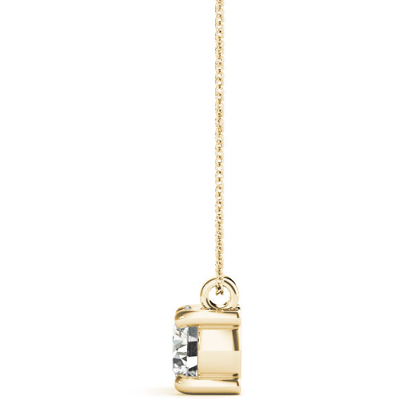 14K Yellow Gold 1ct Diamond Solitaire Pendant Necklace
