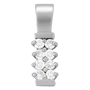 14K White Gold Round Diamond Fashion Pendant