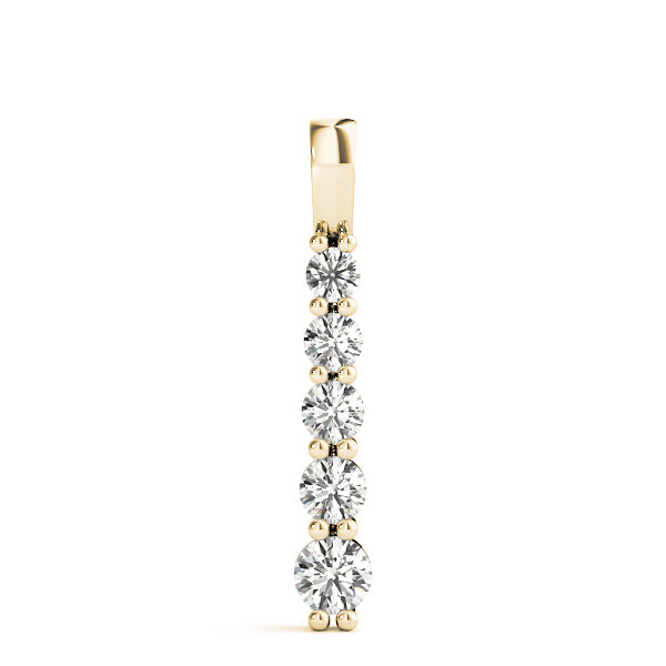 14K Yellow Gold Diamond Cluster Fashion Pendant