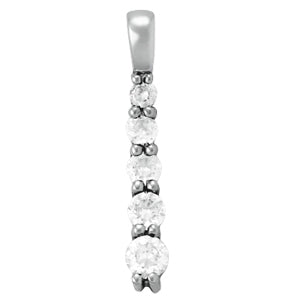 18K White Gold Round Diamond Fashion Pendant
