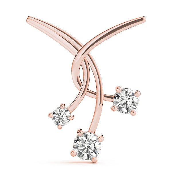 14K Rose Gold 1 CT Diamond Three-Stone Pendant