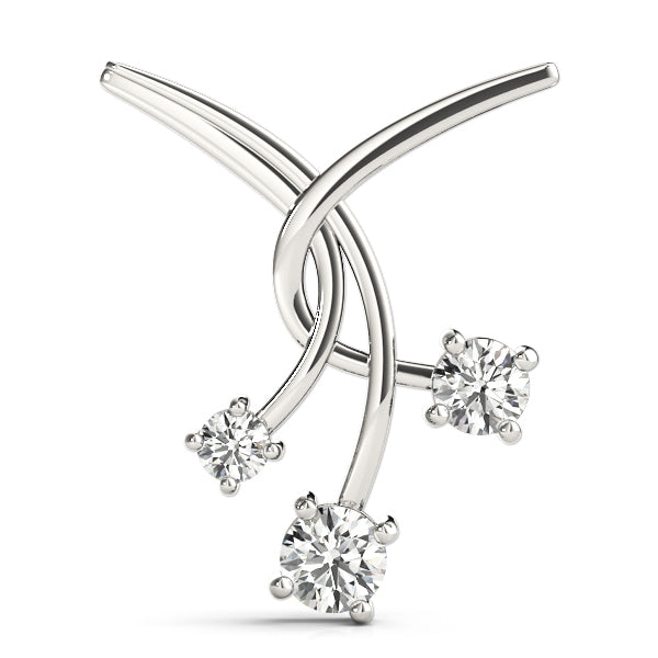 14K White Gold 1 CT Round Diamond Pendant Necklace