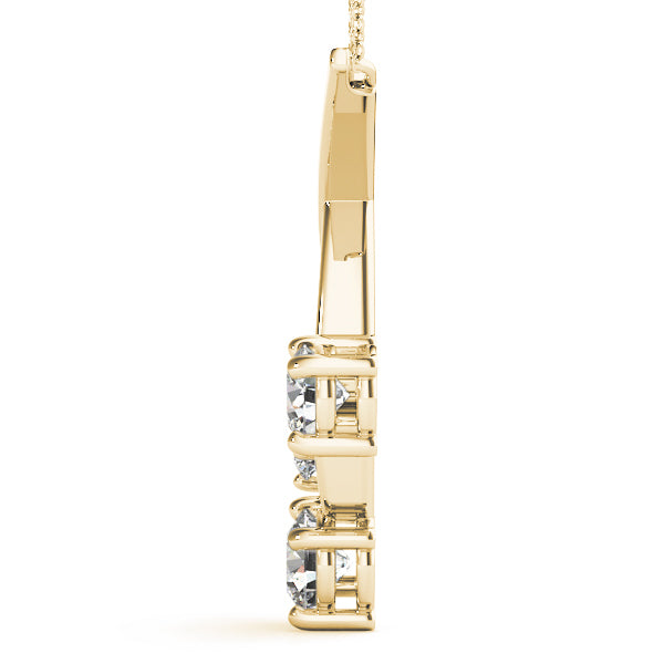 14K Yellow Gold 1 ct Diamond Three-Stone Pendant