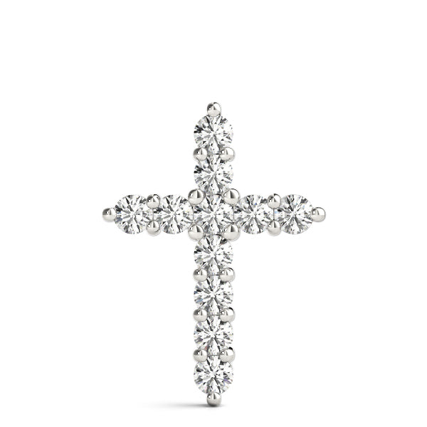 18K White Gold Diamond Cross Pendant
