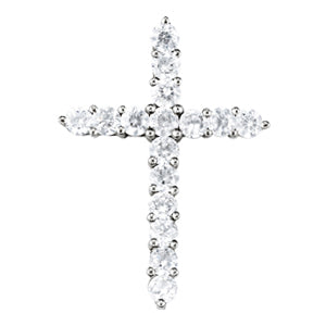 Multi-Diamond Religious Cross Pendant