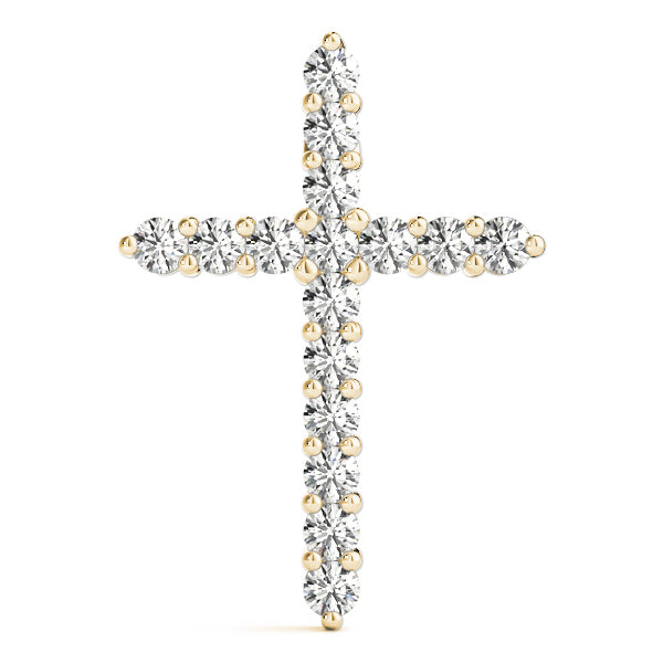 14K Yellow Gold Diamond Cluster Fashion Pendant
