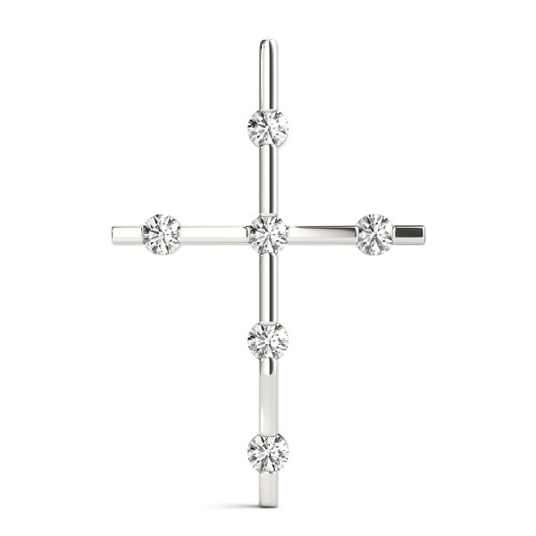18K White Gold Round Diamond Fashion Pendant