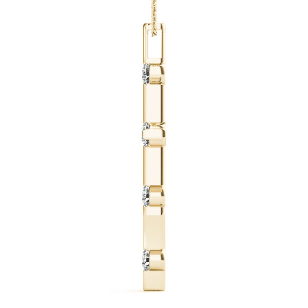 14K Yellow Gold Diamond Cross Pendant