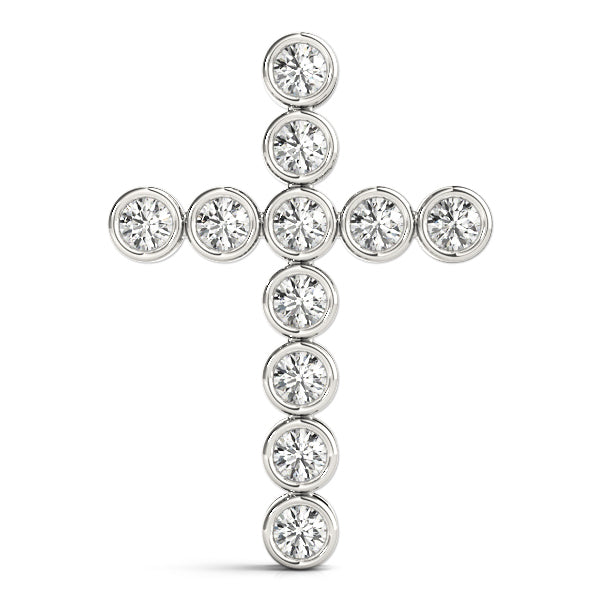Platinum White Diamond Fashion Cross Pendant