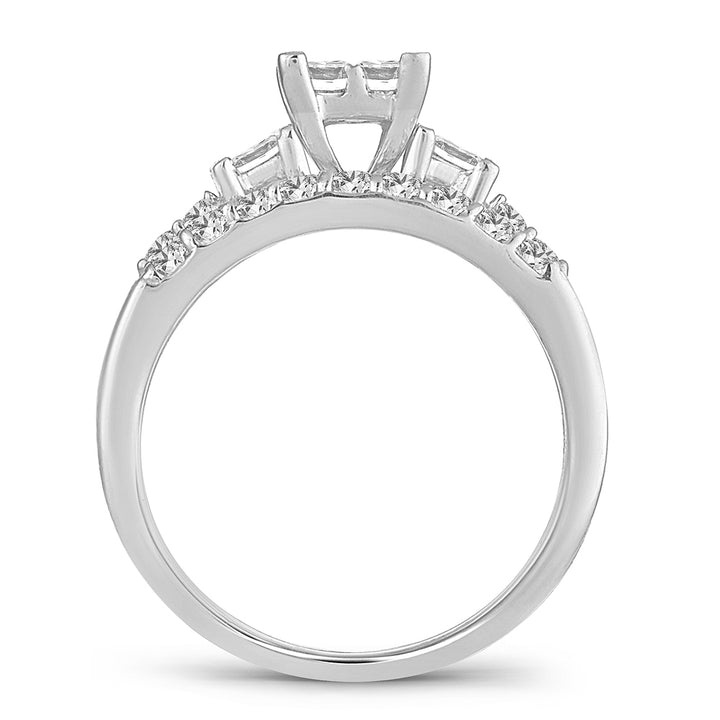 14K 1.00CT Princess Cut Diamond Bridal Ring