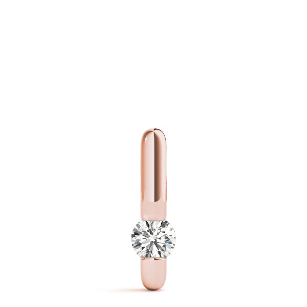14K Rose Gold Round Diamond Solitaire Pendant