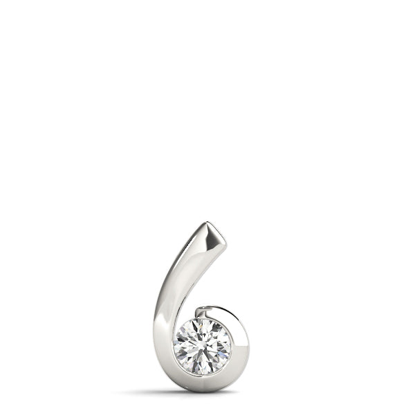 18K White Gold 0.5 CT Round Diamond Solitaire Pendant