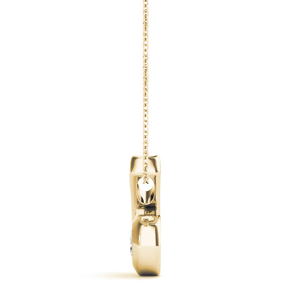 14K Yellow Gold 0.5 CT Diamond Solitaire Pendant