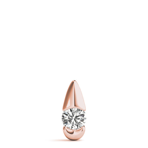 14K Rose Gold 1/2 CT Diamond Solitaire Pendant