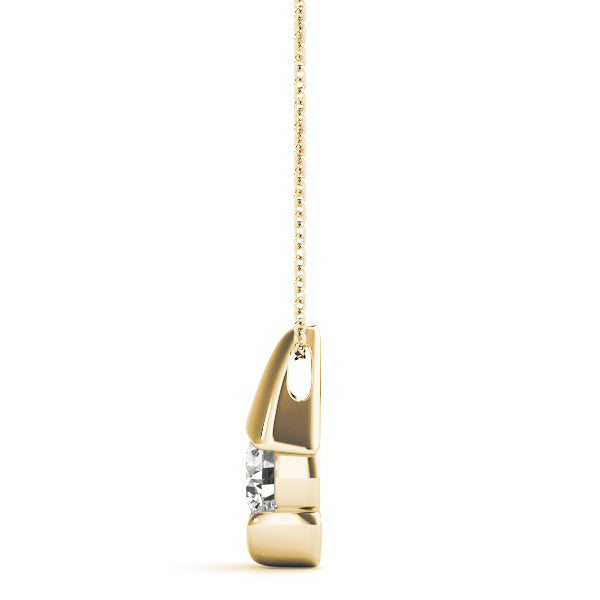 14K Yellow Gold 1/2 ct Diamond Solitaire Pendant