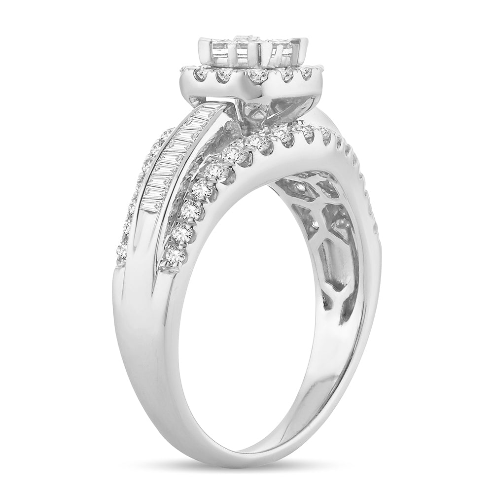 14K 3.00CT PR/CT Diamond BRIDAL RING