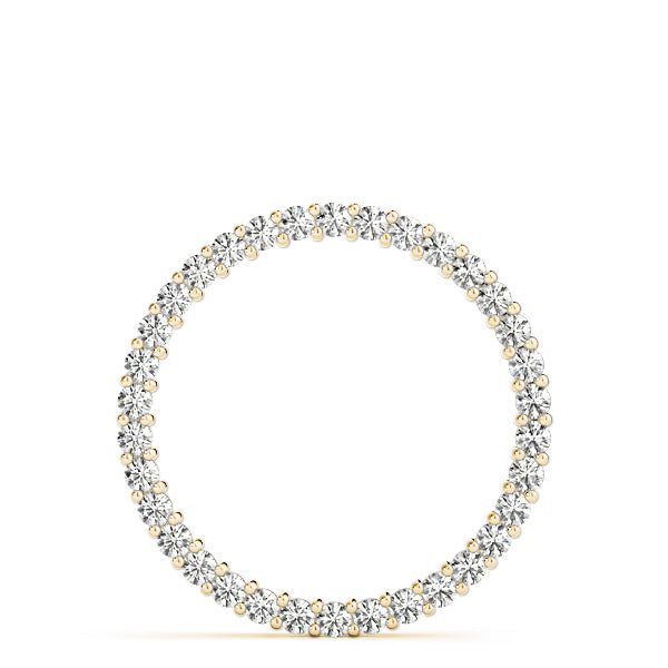 18K Yellow Gold Round Diamond Circle Pendant