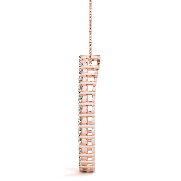 18K Rose Gold Diamond Circle Pendant