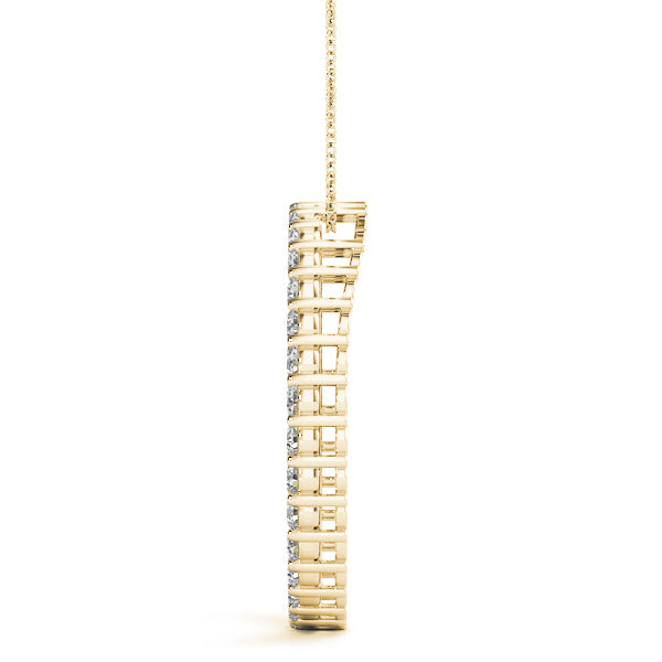 18K Yellow Gold Round Diamond Circle Pendant