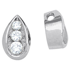 18K White Gold 1 ct Diamond Three Stone Pendant