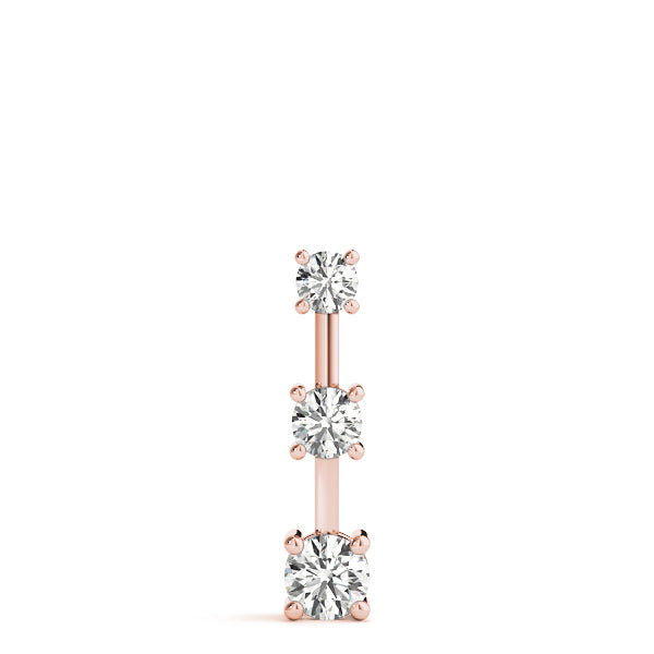 14K Rose Gold 1 CT Round Diamond Pendant