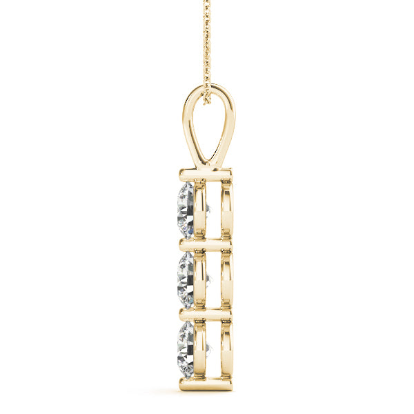 14K Yellow Gold 3-Stone Diamond Pendant