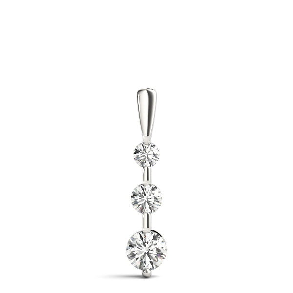 18K White Gold 0.38ctw Round Diamond Pendant