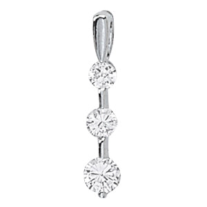18K White Gold 0.38ctw Round Diamond Pendant