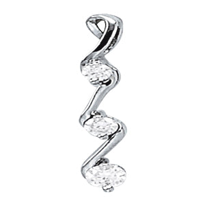 18K White Gold 1/2 ctw Three Stone Diamond Pendant