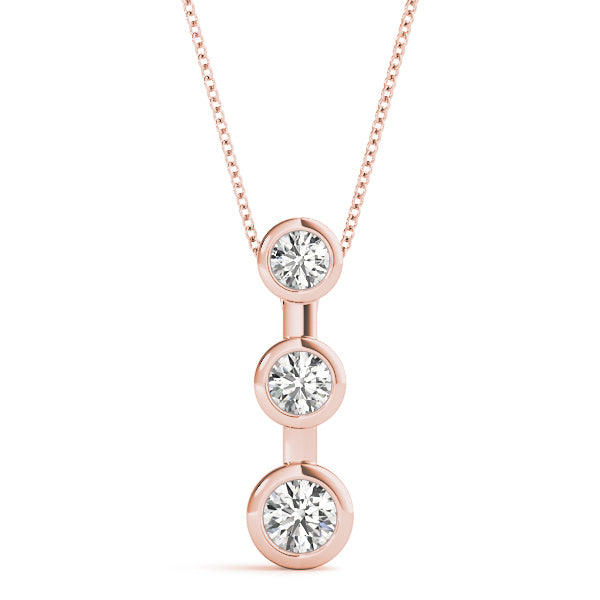 14K Rose Gold 0.35ctw Round Diamond Pendant