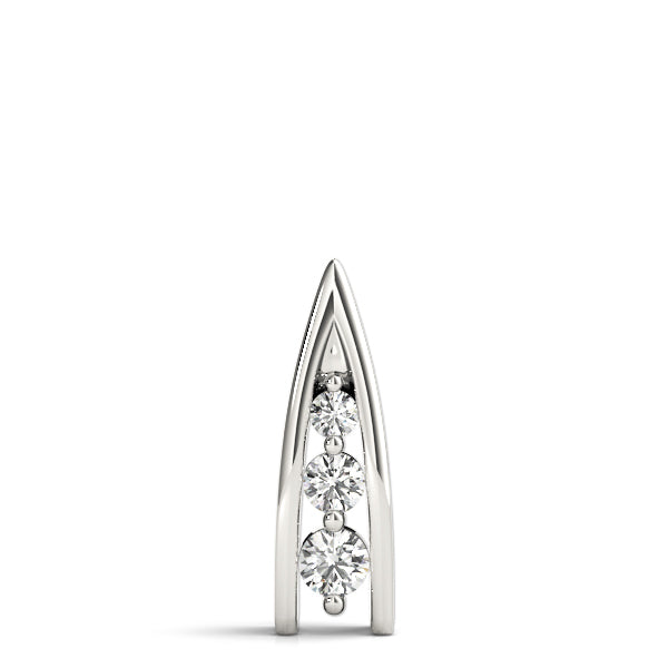 Platinum 0.3 CT Round Diamond Three Stone Pendant
