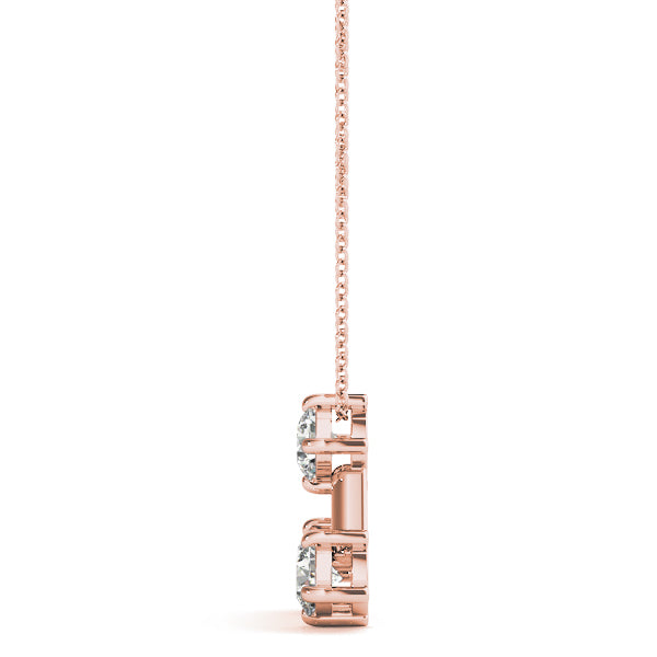 14K Rose Gold 1 CT Diamond 3-Stone Pendant