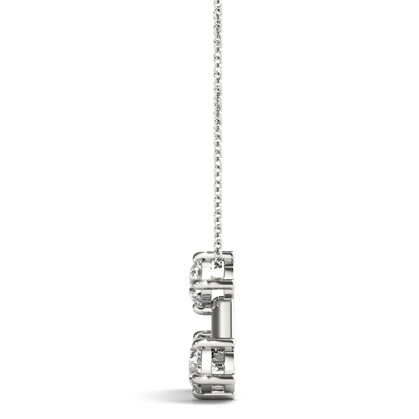 14K White Gold Round Diamond 3-Stone Pendant