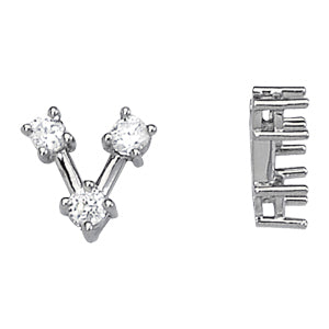 18K White Gold 1 CT Three Stone Diamond Pendant