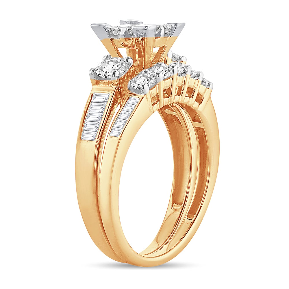 14K  3.00 CT  PRINCESS CUT Diamond  BRIDAL  RING