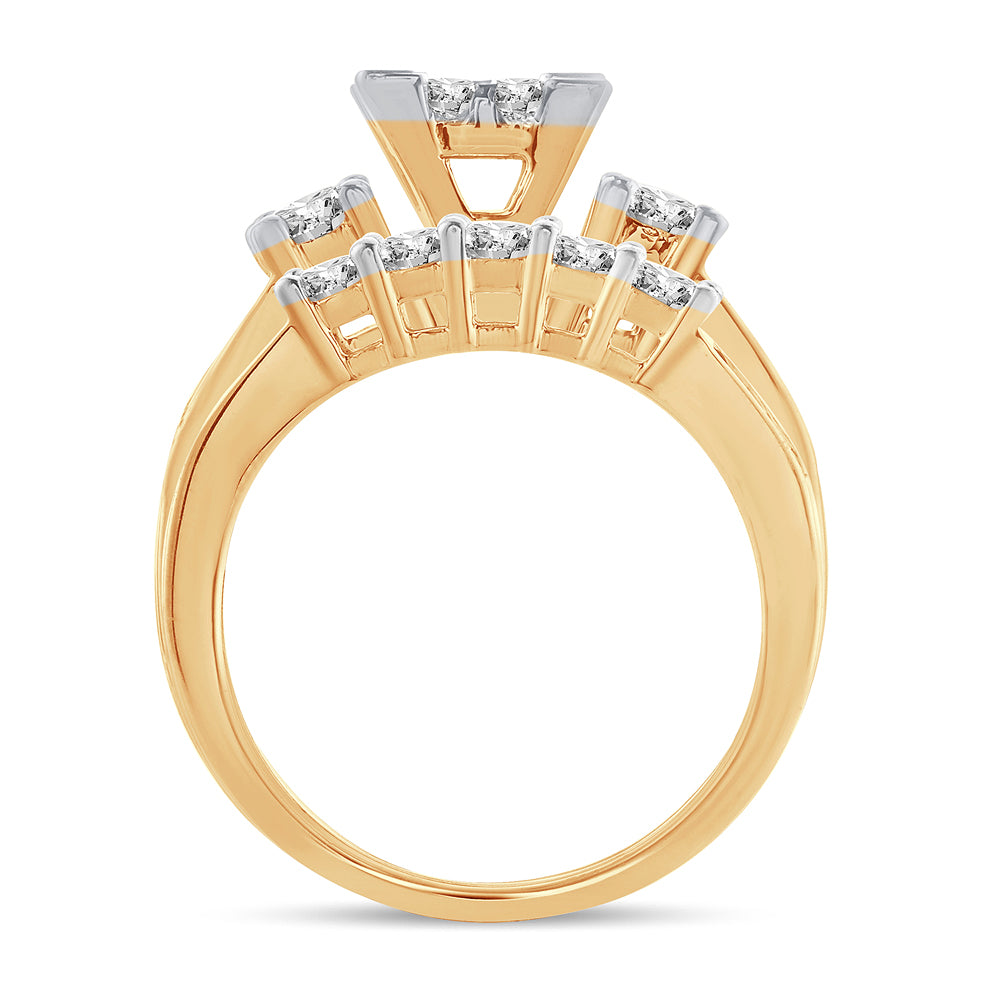 14K 2.00 CT PRINCESS CUT Diamond BRIDAL RING